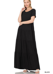 Black Tiered Maxi