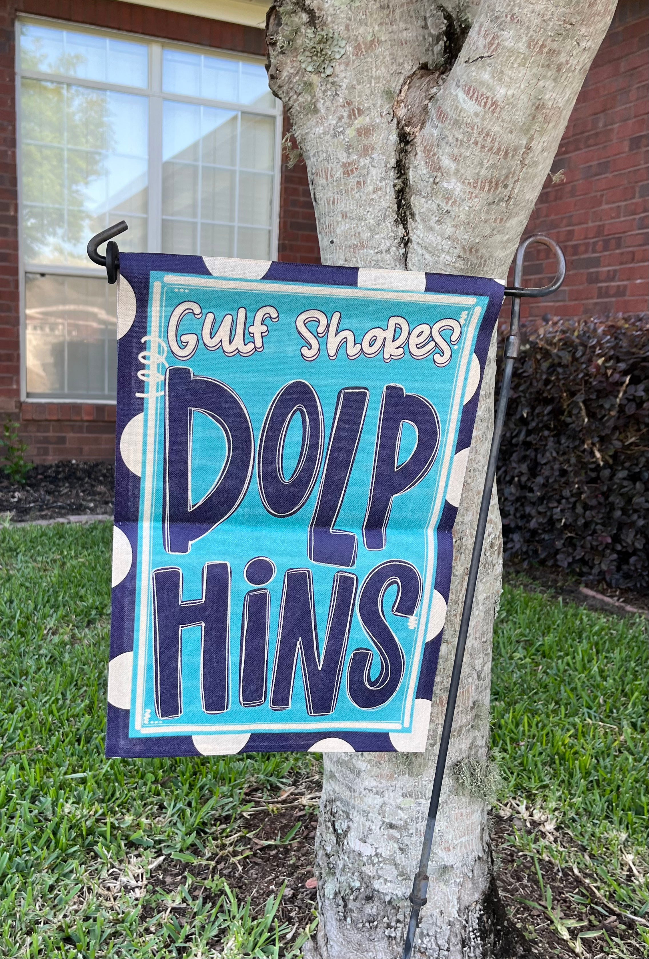 Double Sided Dolphins Yard Flag