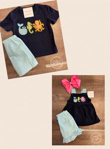 Appliqué Sea Pals Short Set