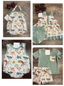 Girl’s Farm Print Set