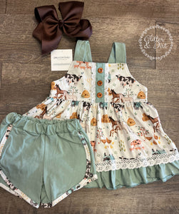 Girl’s Farm Print Set