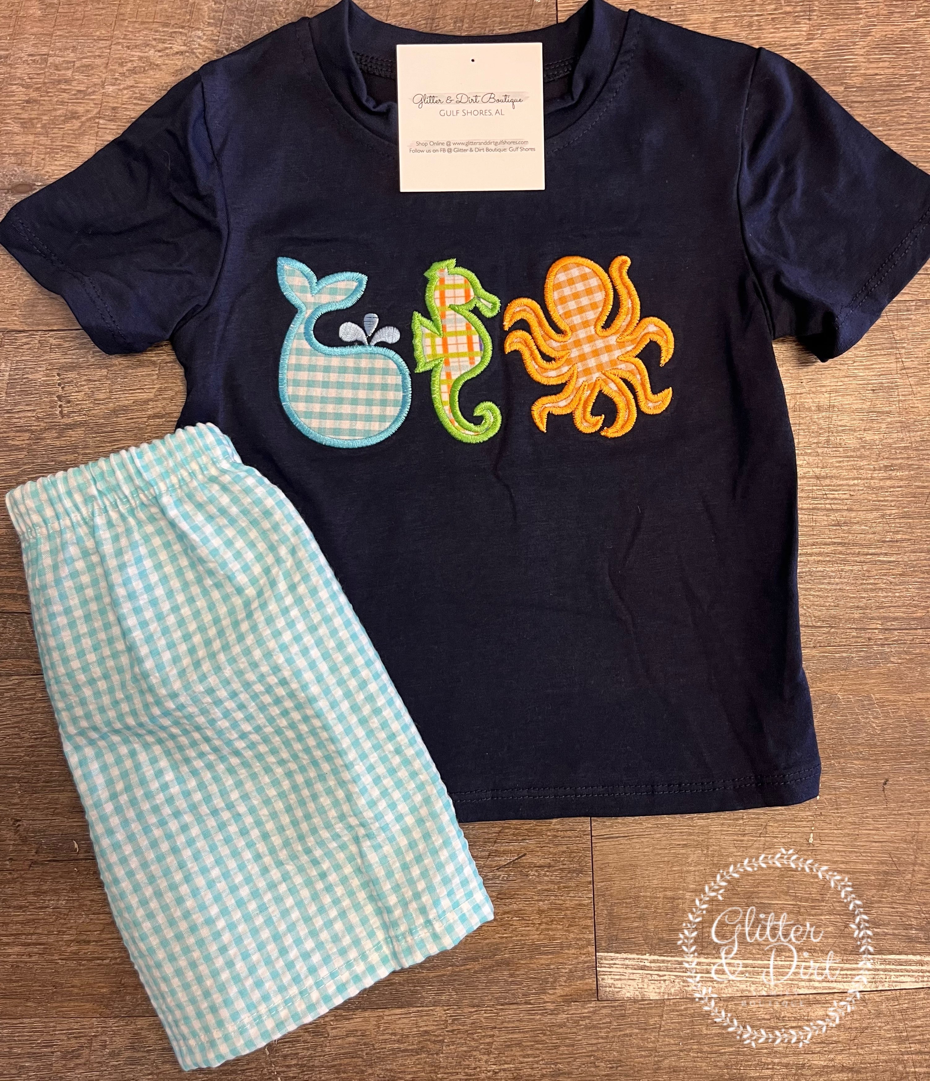 Appliqué Sea Pals Short Set