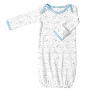 Blue & Grey Pups Baby Gown