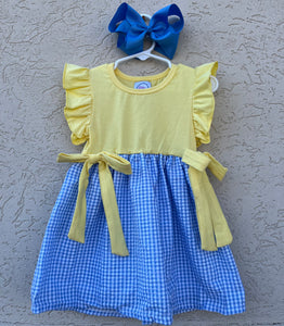 Yellow & Blue Gingham Dress