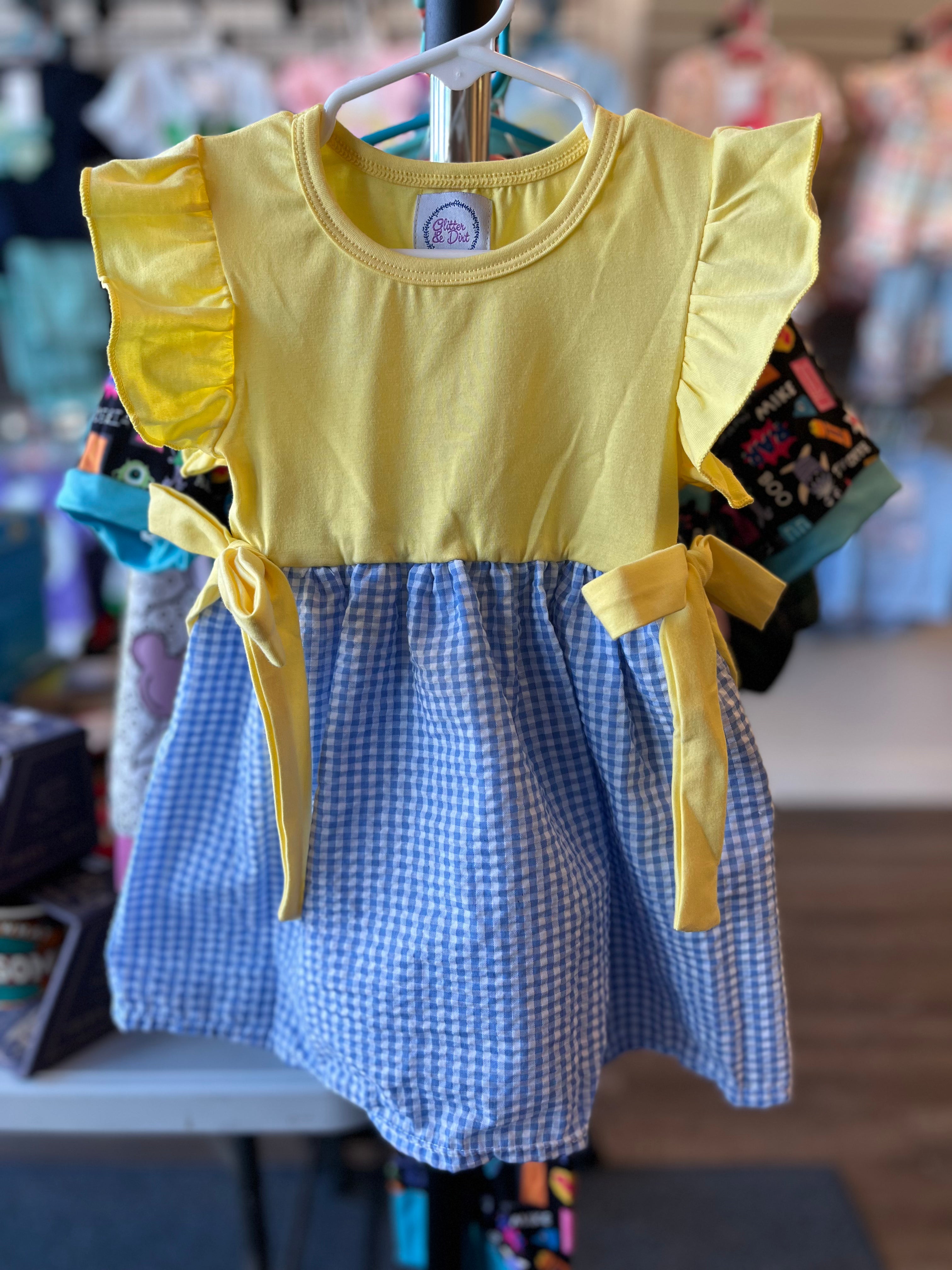 Yellow & Blue Gingham Dress